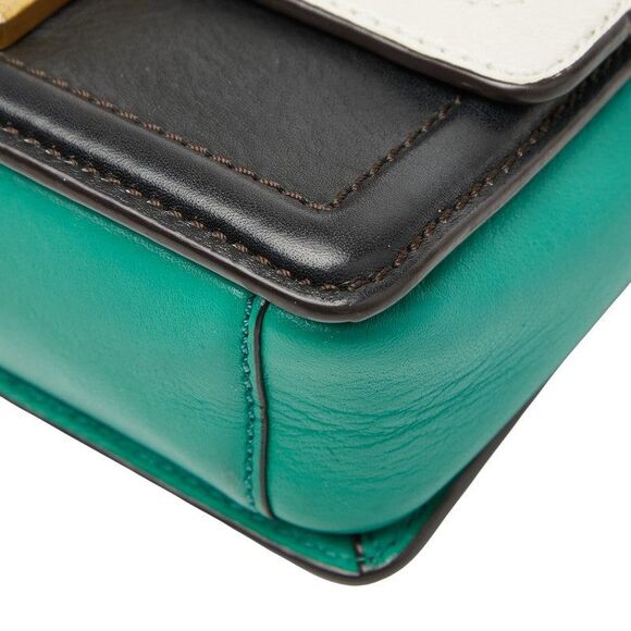 MCM Visetos Logogram Studs Leather Shoulder Bag
